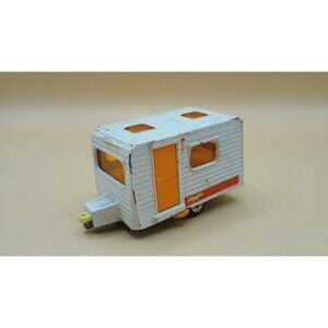 Vintage 1977 Matchbox Superfast No.31 Diecast 1/64 White Caravan Camper Trailer